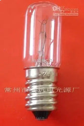 24v 5w e14 miniature incandescent lamp bulb on red background